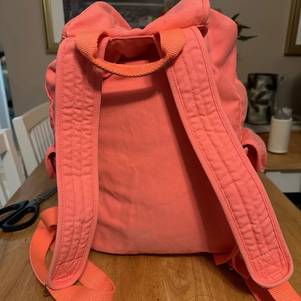 PINK Victoria's Secret Coral Canvas Backpack - Picture 6 of 13